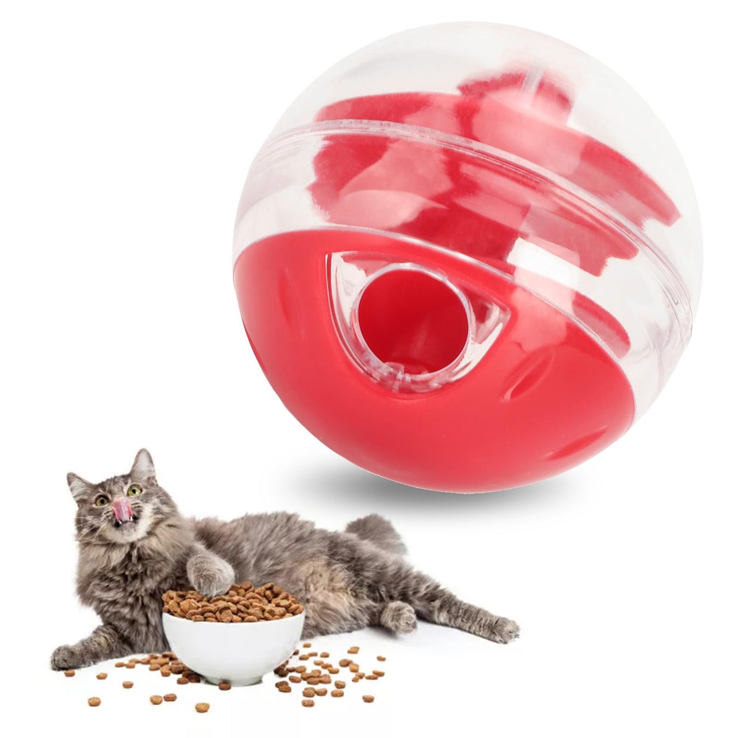 Cat Treat Dispensing Ball — Adjustable Puzzle Toy & Slow Feeder