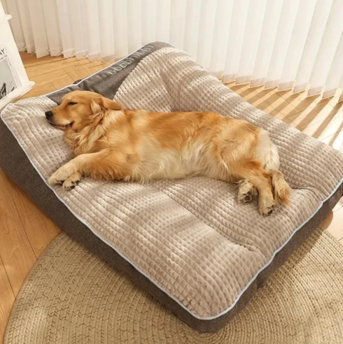 Full-Body Support Calming Dog Bed — Spine-Protecting Sofa Bed for Large Dogs