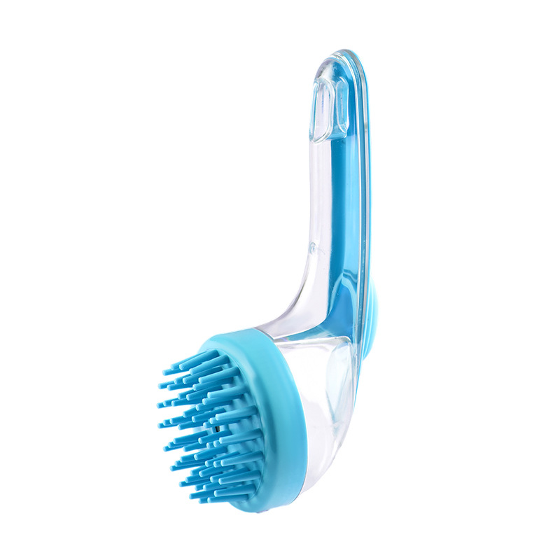 Dog Bath & Shampoo Brush Combo — Silicone Massage Scrubber with Built-In Shampoo Dispenser