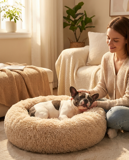 Donut Calming Dog Bed — Anti-Anxiety Cuddler for Small Dogs & Cats