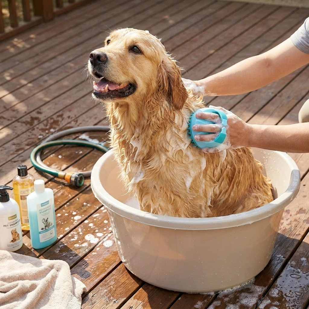 Dog Bath & Shampoo Brush lifestyle