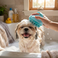 Dog Bath & Shampoo Brush used on a Shih Tzu